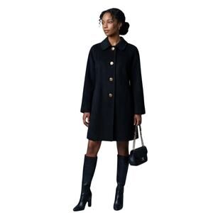 Vtg Marvin Richards Black thigh length Cashmere Coat Medium